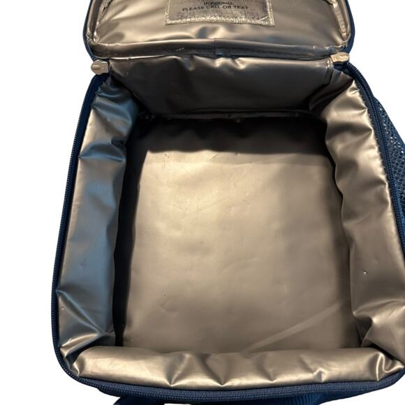 Pottery Barn Kids Dragon Lunch Box Blue Green with Wings Cute Monster Face - Picture 11 of 11